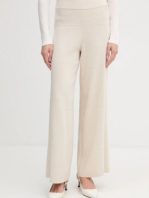 Joseph Ribkoff spodnie z jedwabiem damskie kolor beżowy szerokie high waist 261982 - zdjęcie produktu nr 1