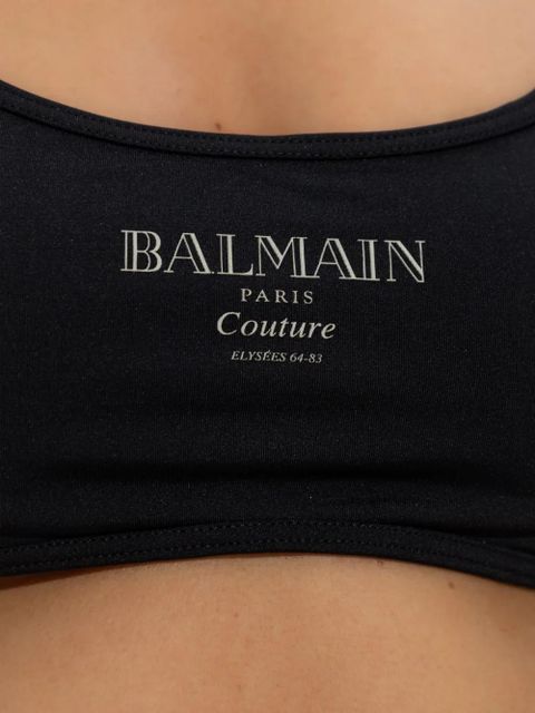 Balmain logo-print tie-side bikini - Black
