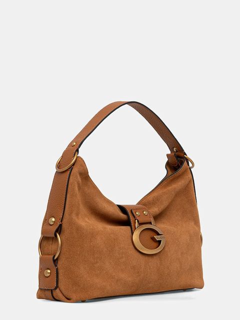 Guess torebka skórzana CAMDEN kolor brązowy HWSB93 08180