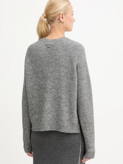 BOSS sweter z domieszką wełny damski kolor szary 50478315