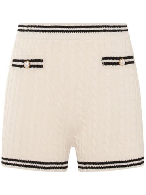 Alessandra Rich cable-knit shorts - White - zdjęcie produktu nr 1