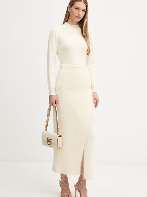 Marciano by Guess spódnica z dodatkiem wełny AGNES kolor beżowy maxi ołówkowa 5BGD02 5794Z - zdjęcie produktu nr 2