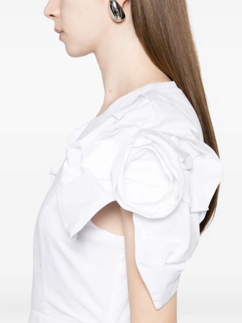 Simone Rocha round-neck ruffled midi dress - White - zdjęcie produktu nr 2