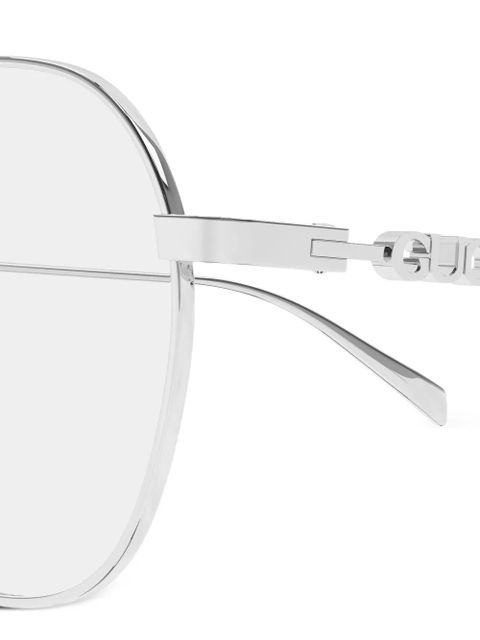 Gucci Eyewear logo round-frame glasses - Silver