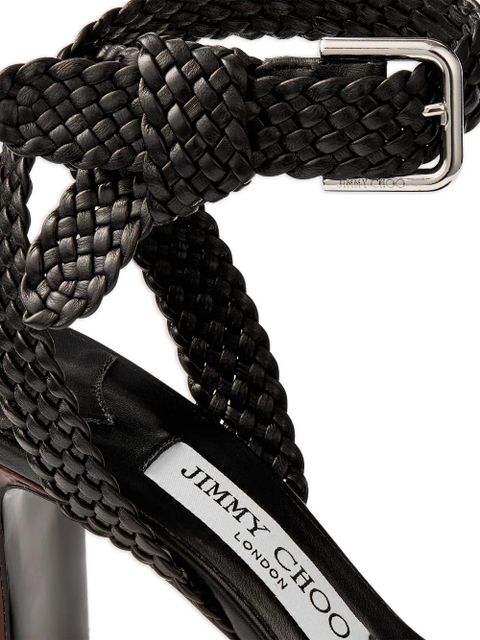 Jimmy Choo Rori braided buckled sandals - Black