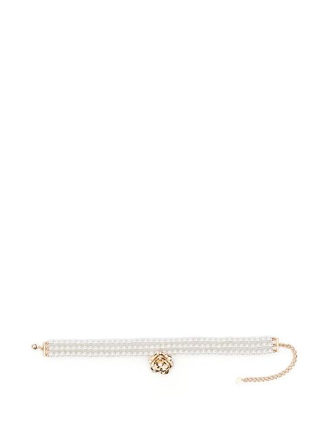 Self-Portrait rose pearled necklace - Gold - zdjęcie produktu nr 1