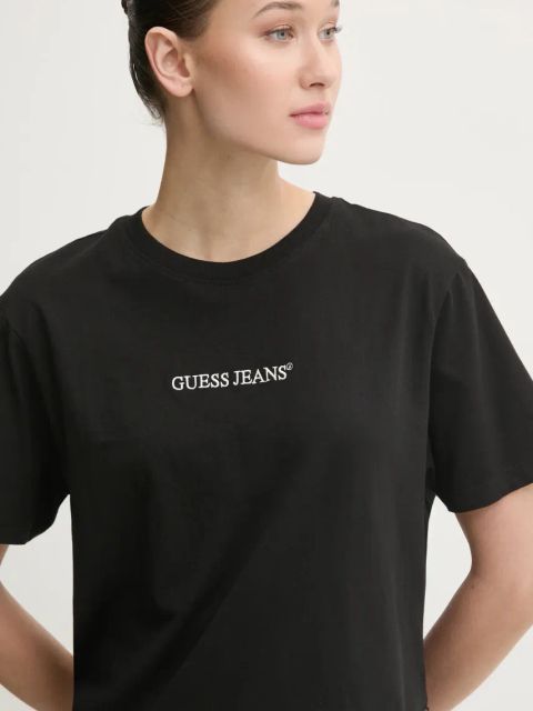 Guess Jeans t-shirt bawełniany damski kolor czarny W5RI42 K8HM0