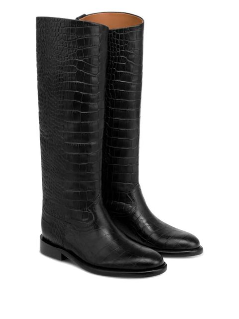 Paris Texas 20mm Montana croco-embossed leather boots - Black - zdjęcie produktu nr 2