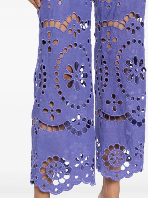 ZIMMERMANN broderie anglaise cropped trousers - Purple