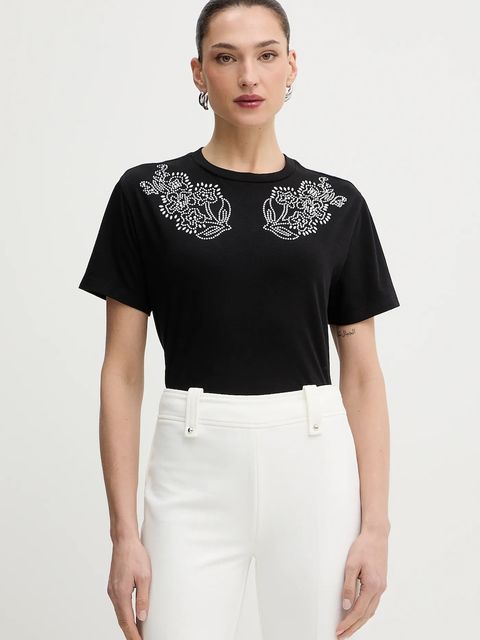 Morgan t-shirt damski kolor czarny DMAX - zdjęcie produktu nr 1