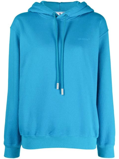 Off-White diagonal-stripe drawstring hoodie - Blue - zdjęcie produktu nr 1