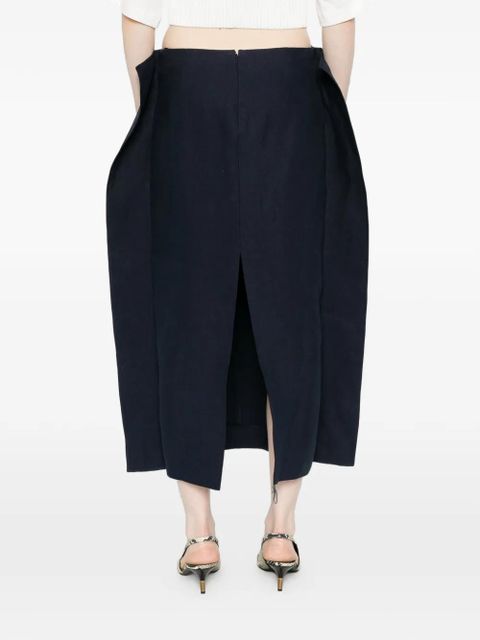 KHAITE front-pocket midi skirt - Blue