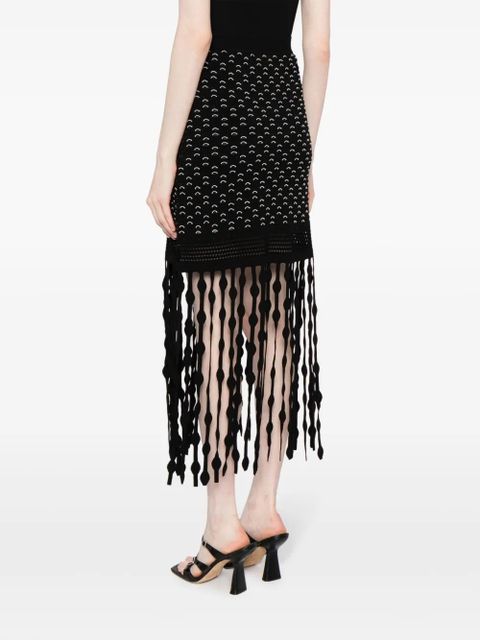 Simkhai Filippa Lattice fringed skirt - Black