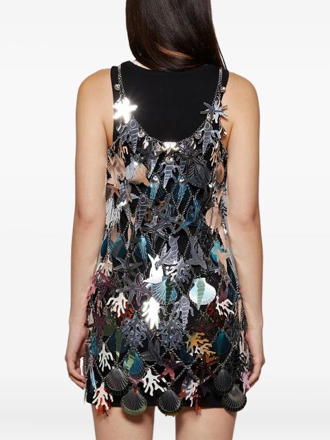 Rabanne Robe shell-coral chain-effect mini dress - Silver