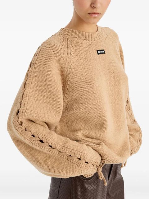 ROTATE BIRGER CHRISTENSEN round-neck long-sleeve sweater - Brown