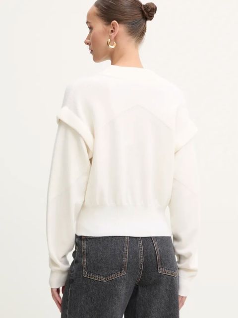 IRO sweter wełniany damski kolor beżowy lekki WM12AZURA