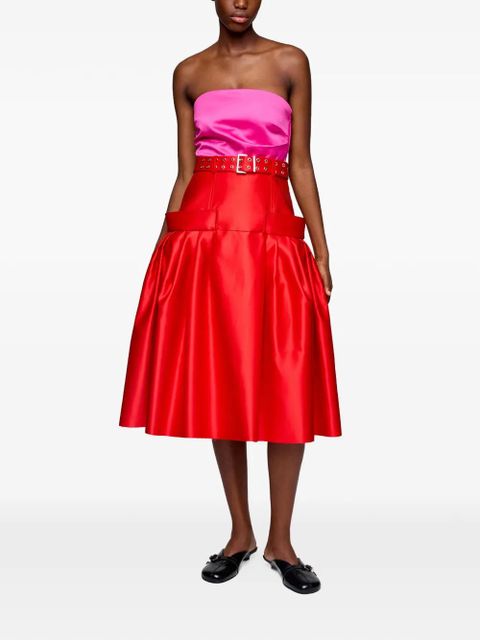 GANNI belted midi skirt - Red - zdjęcie produktu nr 2