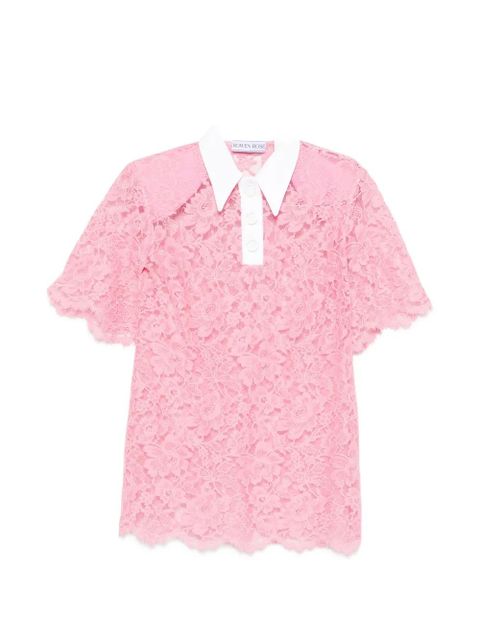 Rowen Rose lace polo top - Pink - zdjęcie produktu nr 1