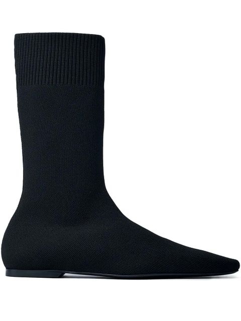 TOTEME square-toe ribbed-knit boots - Black - zdjęcie produktu nr 1