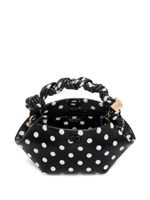 GANNI polka-dot twisted-handle tote bag - Black - zdjęcie produktu nr 2