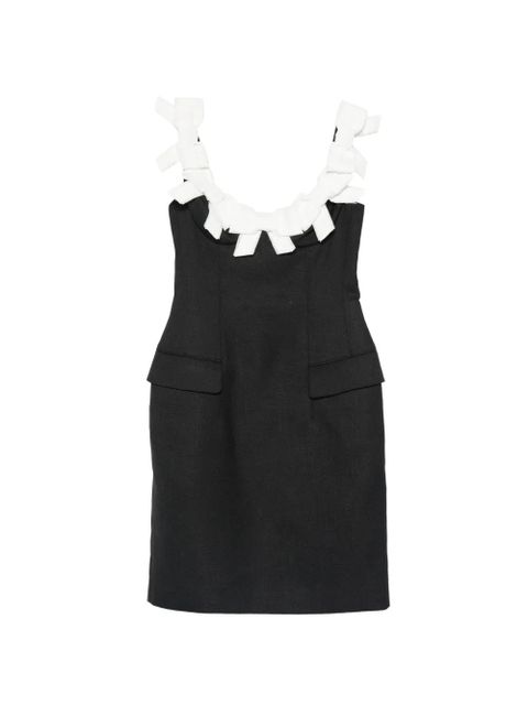 SHUSHU/TONG bow-embellished flap-pocket mini dress - Blue - zdjęcie produktu nr 1