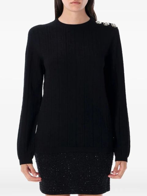 Balmain monogram button-embellished sweater - Black - zdjęcie produktu nr 1