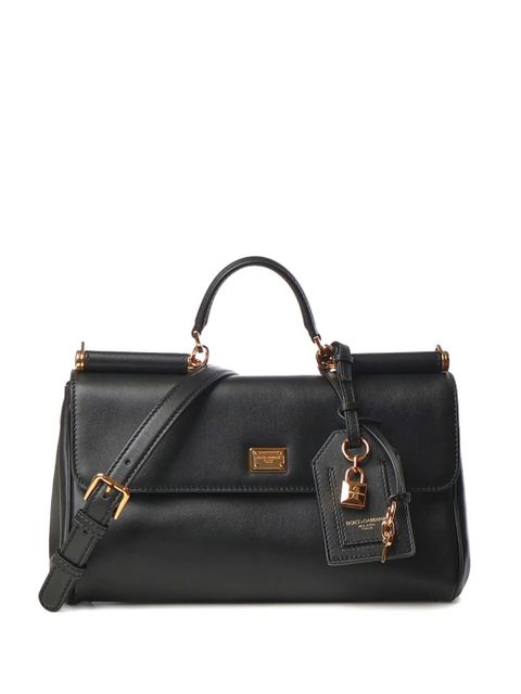 Dolce & Gabbana Sicily Plongé leather tote bag - Black - zdjęcie produktu nr 1