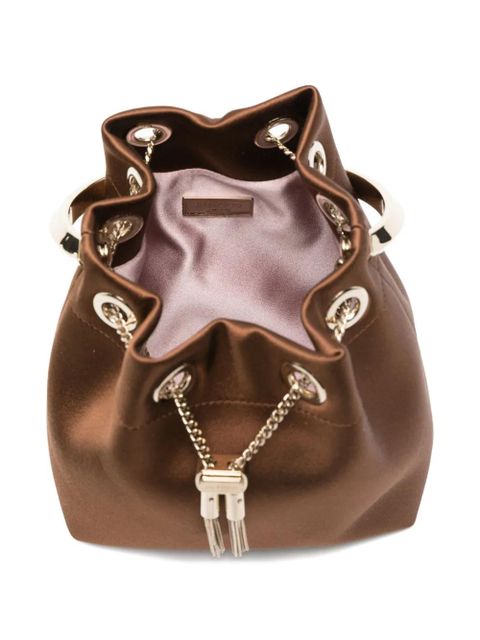 Jimmy Choo Bon Bon ring-handle tassel mini bag - Brown