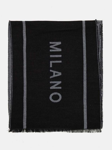 Moschino szalik wełniany kolor czarny wzorzysty M5791 50229 - zdjęcie produktu nr 2