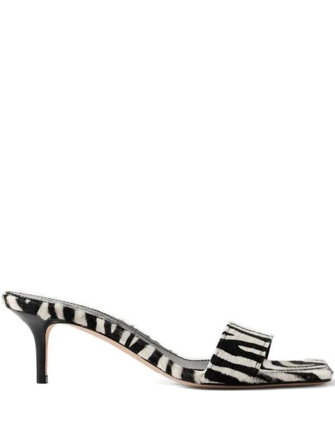 Aeyde zebra-pattern heeled sandals - Black - zdjęcie produktu nr 1