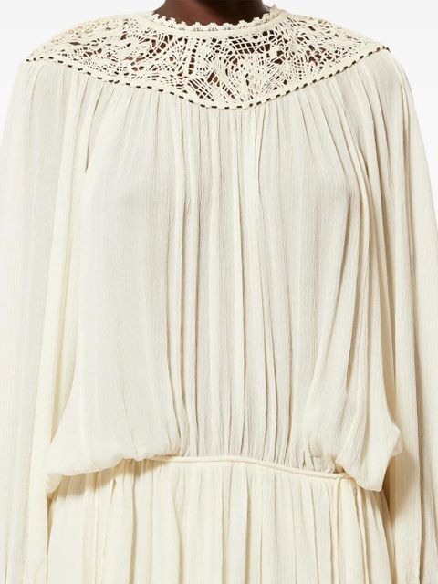 ISABEL MARANT Nydia lace bib dress - Neutrals