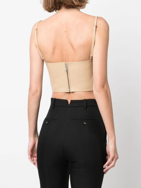 Off-White cropped leather bustier top - Neutrals - zdjęcie produktu nr 2