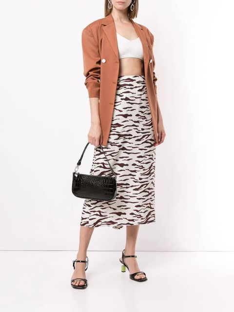 BY FAR Rachel croc-effect shoulder bag - Black