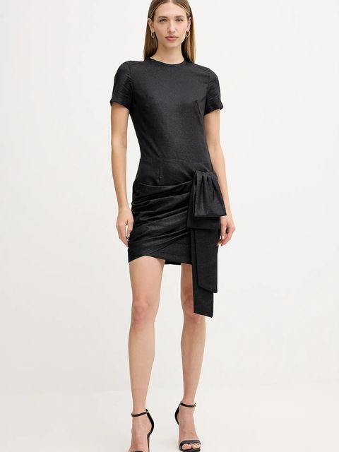 Pinko sukienka z dodatkiem wełny kolor czarny mini dopasowana 106143 A305 - zdjęcie produktu nr 1