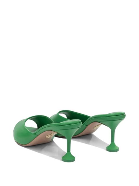 Aquazzura Bisous leather mules - Green