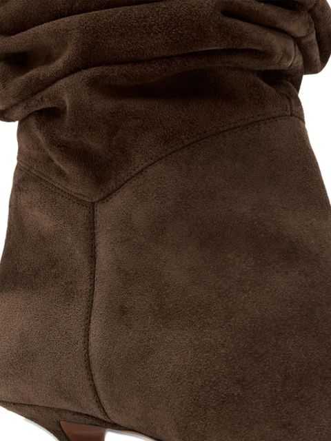 Amina Muaddi Jamie 25 gathered pointed boots - Brown