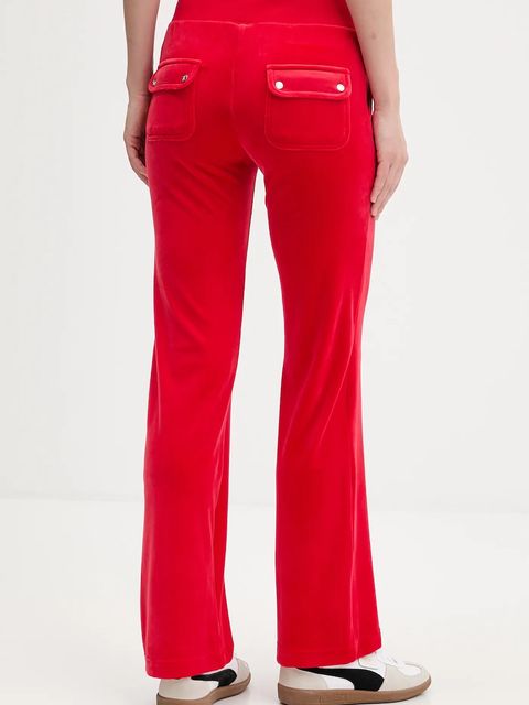 Juicy Couture spodnie dresowe DEL RAY POCKETED PANT damskie kolor czerwony gładkie JCAP180