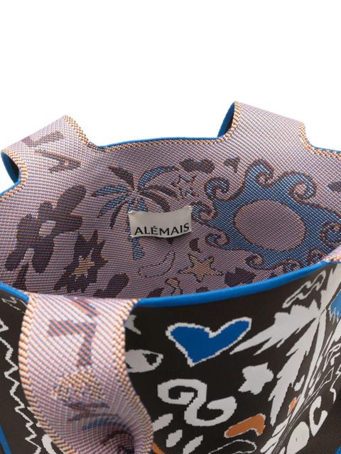 ALEMAIS Maroc graphic-print tote bag - Brown