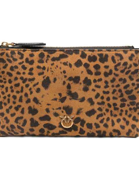 PINKO small leopard-print clutch bag - Brown