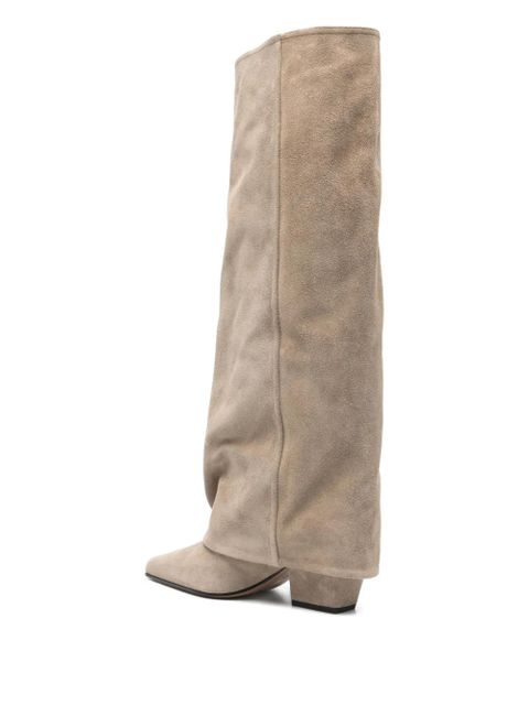 Paris Texas pointed-toe suede boots - Neutrals