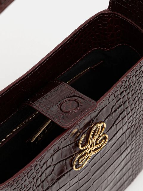 Luisa Spagnoli torebka skórzana kolor bordowy 542513