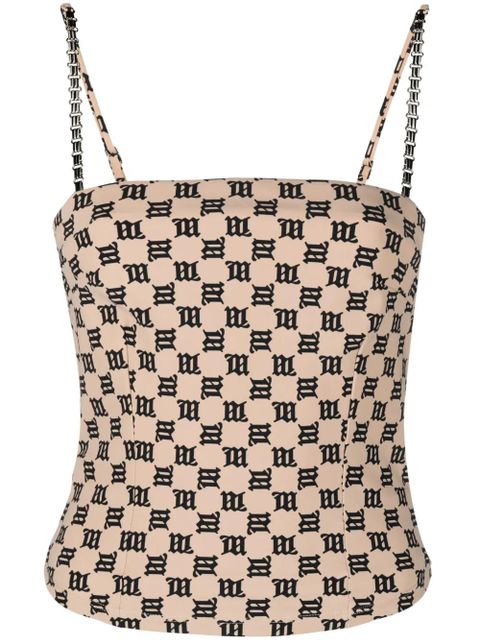 MISBHV chain-embellished monogram top - Neutrals - zdjęcie produktu nr 1