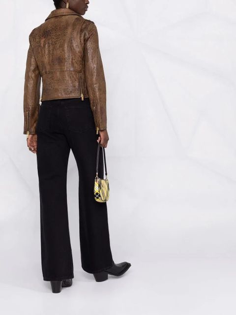 Golden Goose zip-fastening biker jacket - Brown