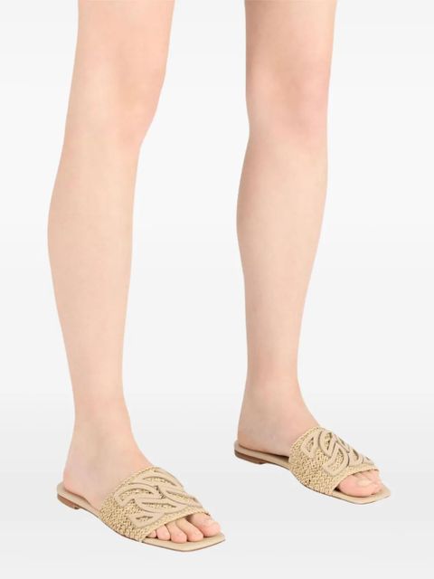 Casadei woven-strap flat sandals - Neutrals