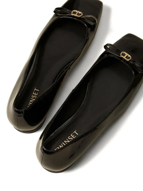 TWINSET bow flat pumps - Black