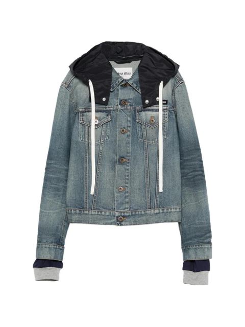 Miu Miu hooded denim jacket - Blue - zdjęcie produktu nr 1