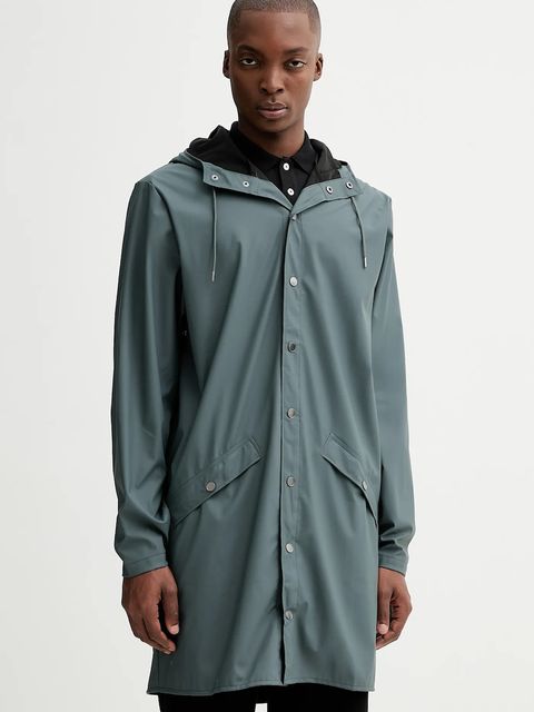 Rains kurtka 12020 Long Jacket kolor szary przejściowa 12020 - zdjęcie produktu nr 1