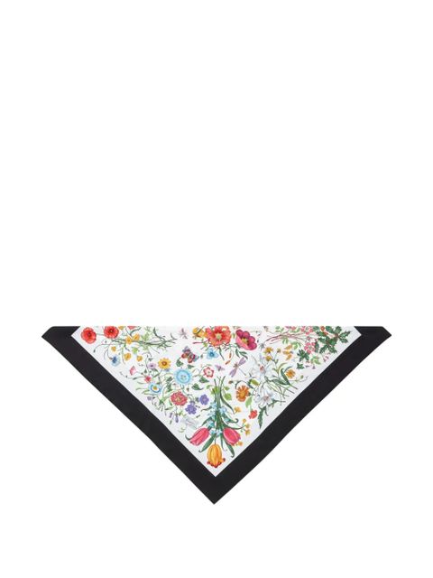 Gucci Flora-print silk scarf - White - zdjęcie produktu nr 1