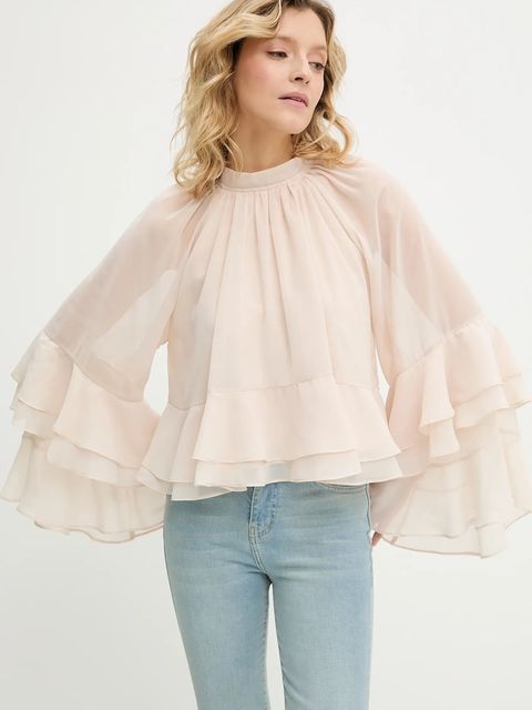 Answear.LAB bluzka damska kolor beżowy gładka