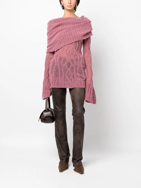 MISBHV washed-effect flared trousers - Brown - zdjęcie produktu nr 2